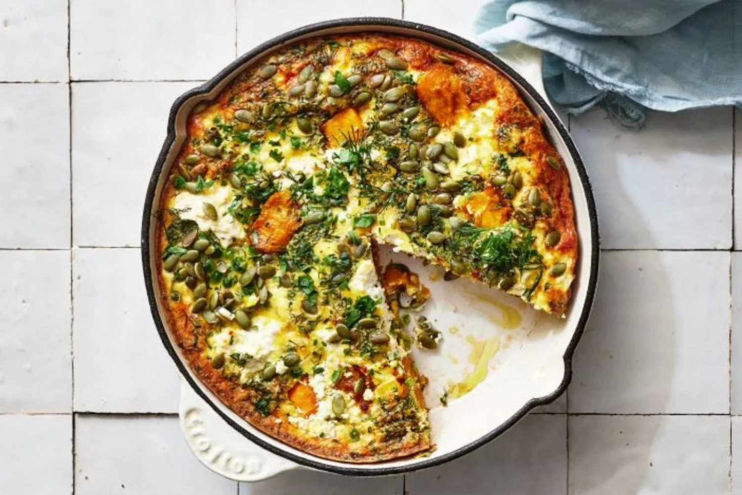 Pumpkin ricotta frittata.