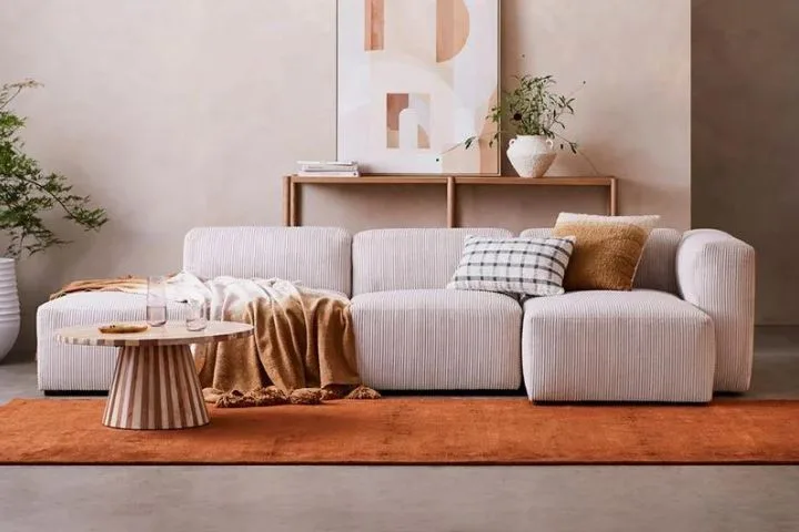 Adairs Tulsa Vanilla Chaise Modular Lounge