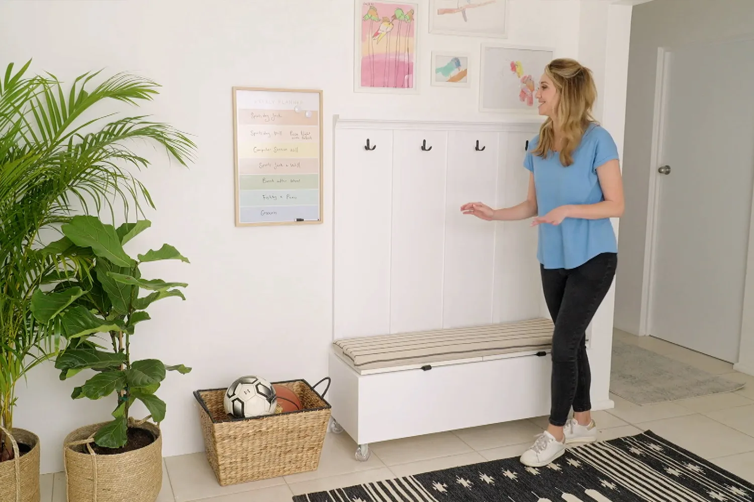 How to make a school bag storage unit