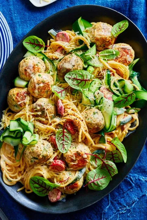 chicken carbonara meatballs