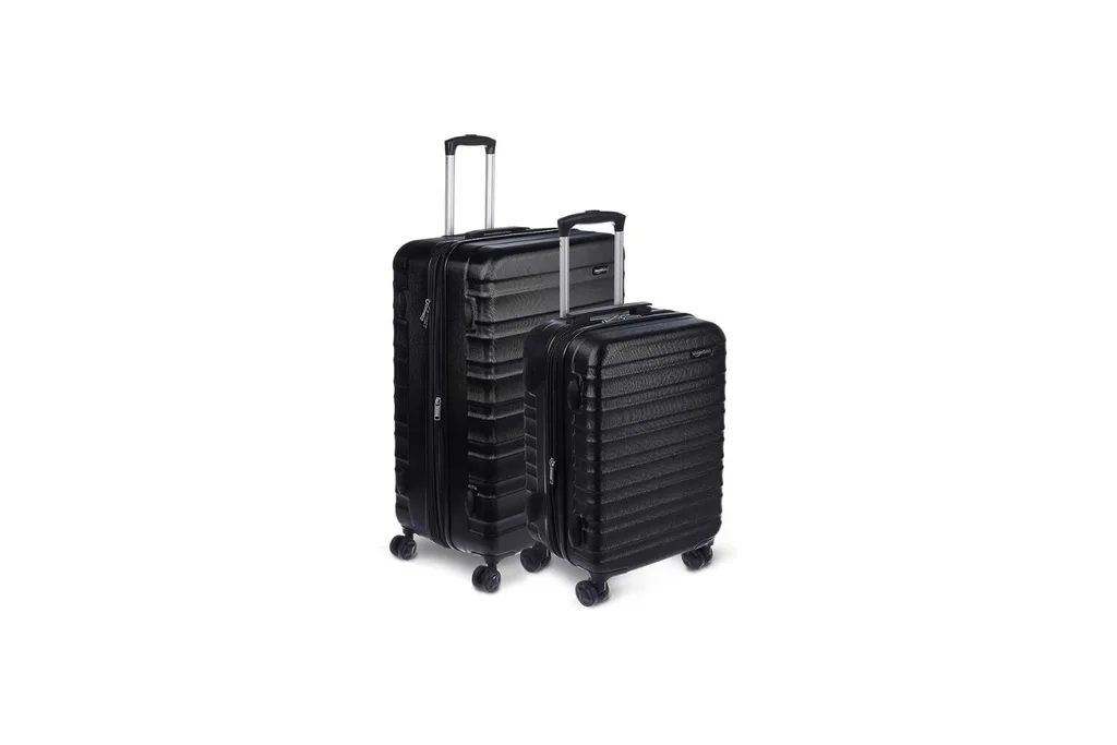 black luggage with spinner wheels