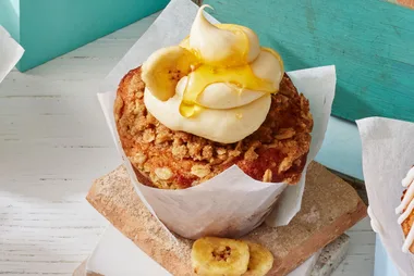 Banana, oat and honey muffins