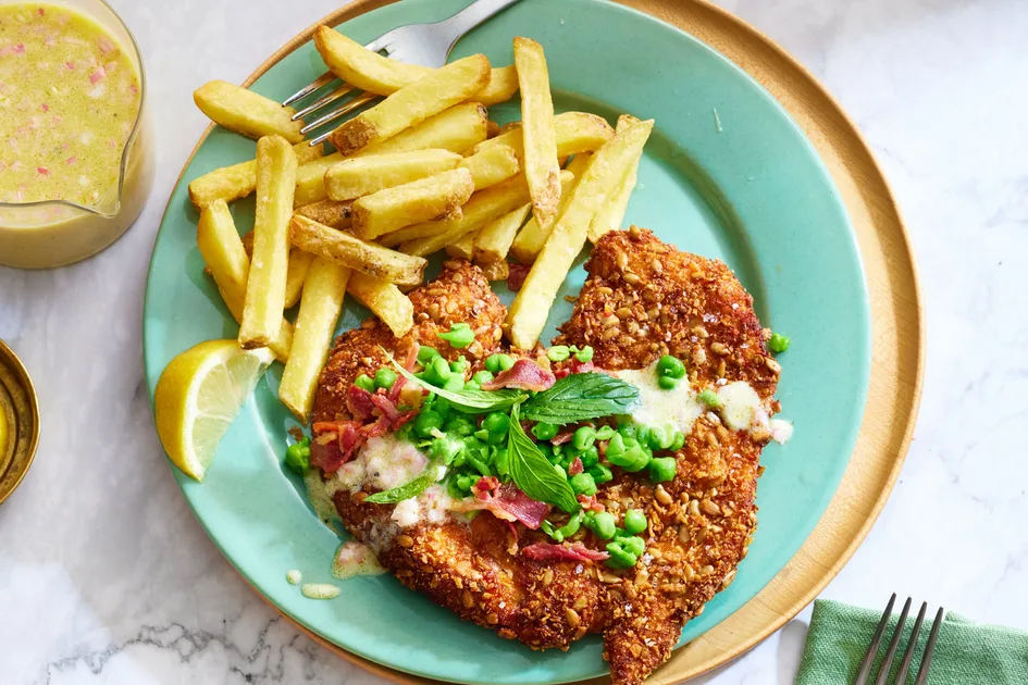 Crumbed Chicken With Crisp Bacon Recipe | Better Homes & Gardens Australia