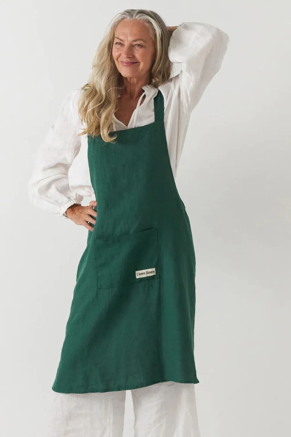 i love linen apron