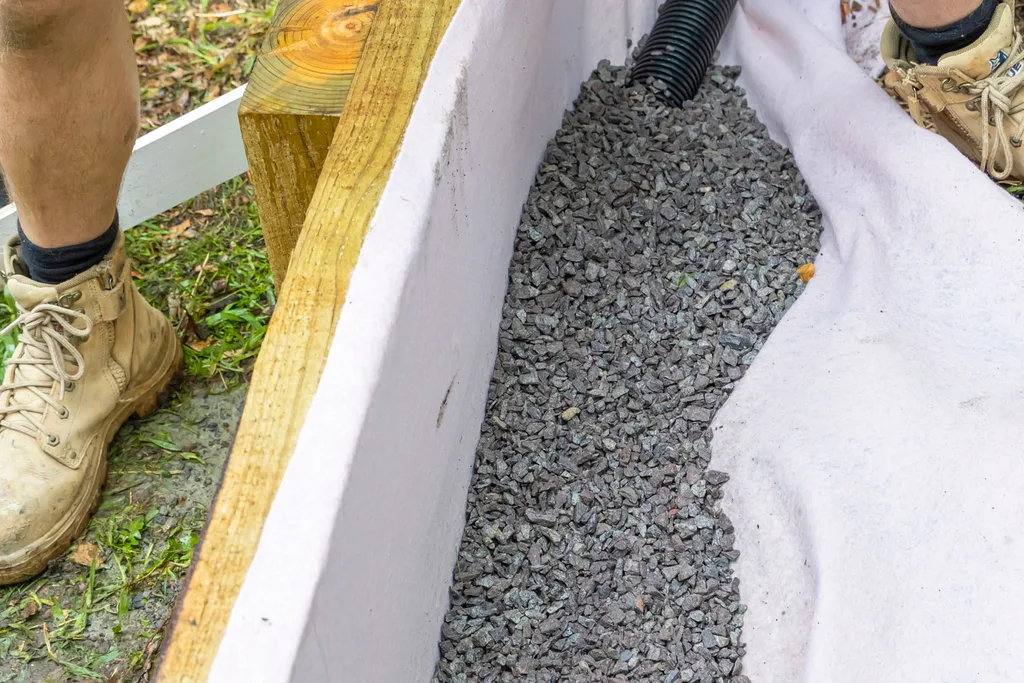 Install drain matting to bed base