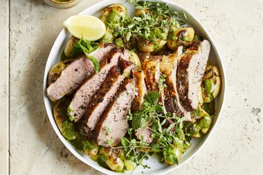 BBQ lamb and simple potato salad