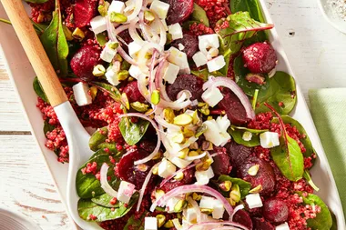 Baby beets, quinoa and feta salad