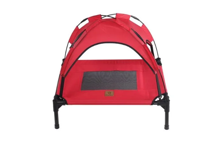 Charlie's Pet Elevated Bed With Tent Red