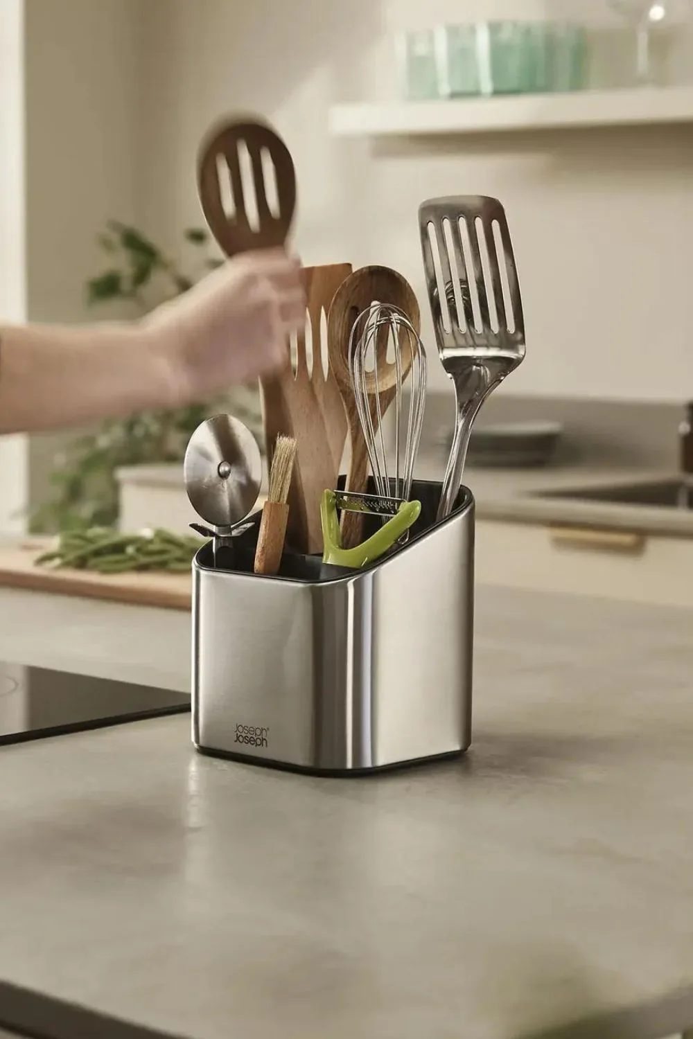 Joseph Joseph Surface Tiered Stainless Steel Utensil Pot