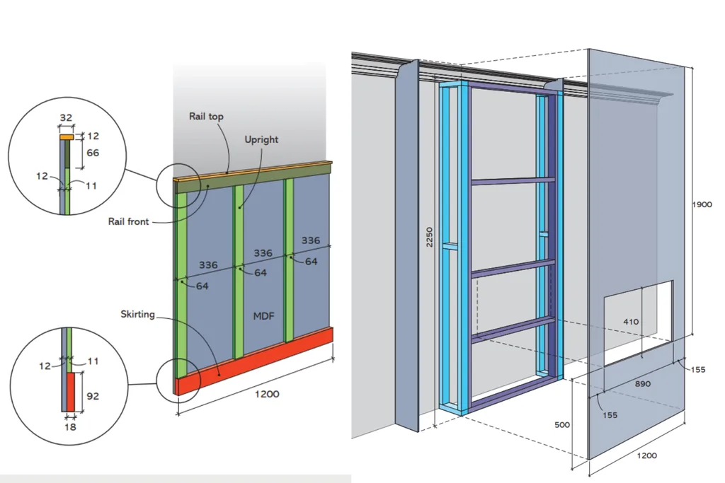 diy fireplace wall dimensions