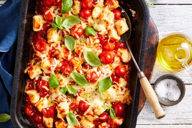 Baked ricotta gnocchi with cherry tomatoes