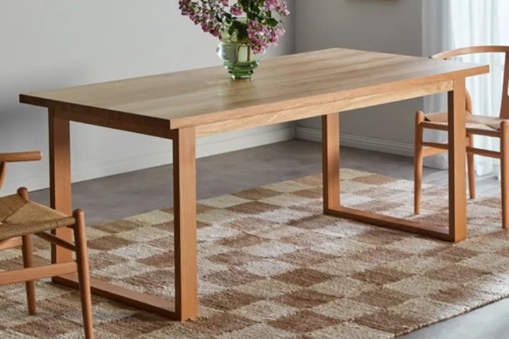 Temple & Webster Oak Ski-Leg Dining Table