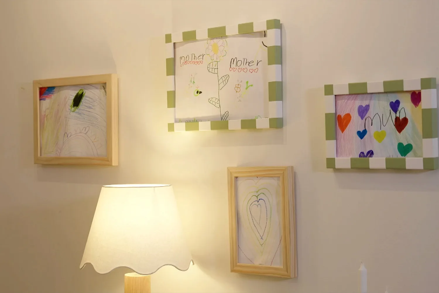 Adam’s changeable art frame is perfect for displaying kids artwork