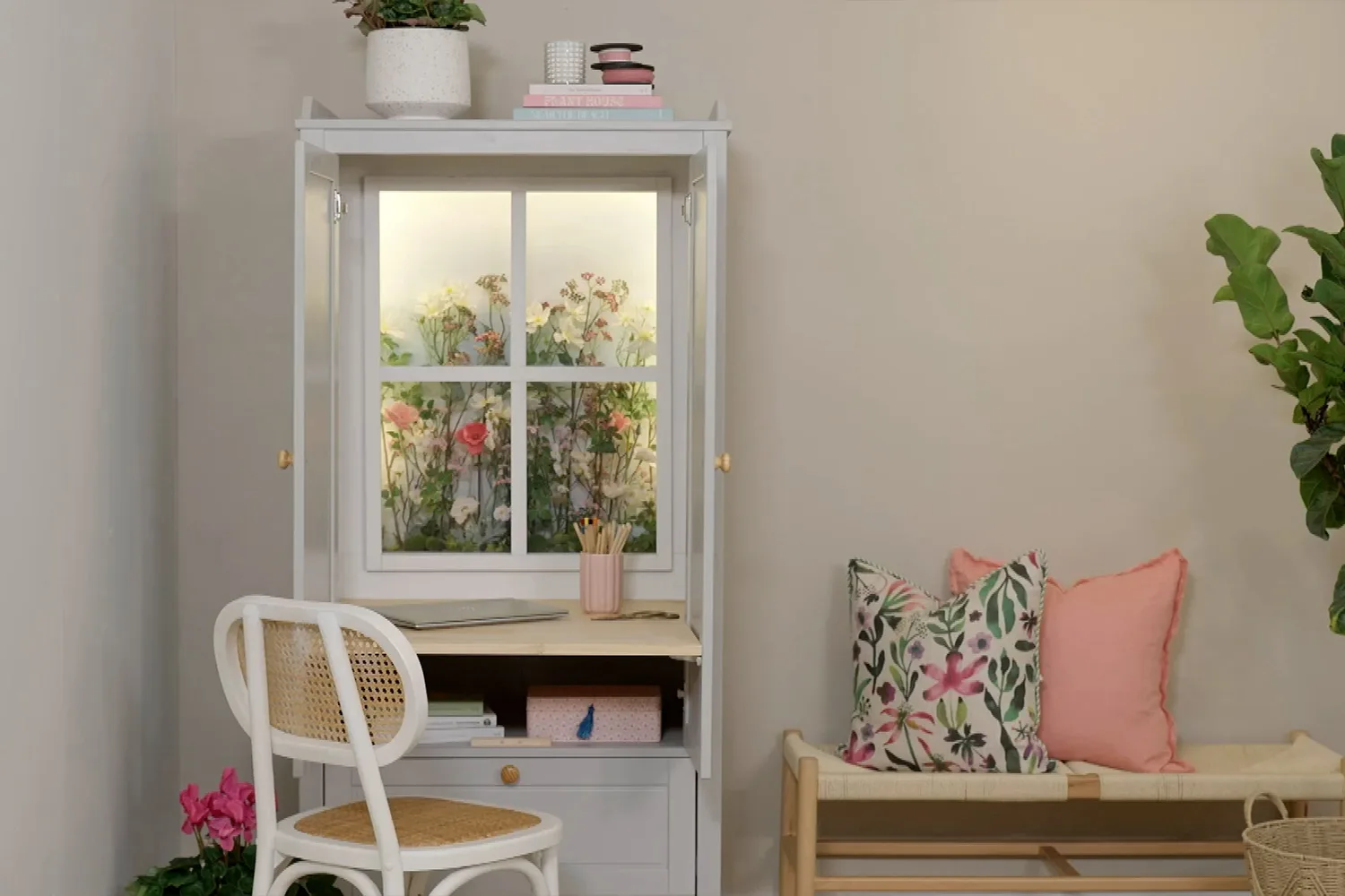 Juliet creates a cute workstation and office