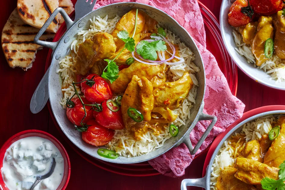Chicken Tikka With Garlic Rice Recipe | Better Homes & Gardens Australia