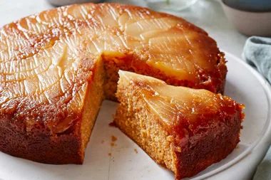 Sticky ginger and pear cake