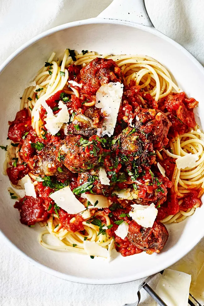 mozarella stuffed meatballs