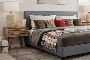 Bed featuring a mattress from Emma Sleep, available with an Emma Sleep discount code