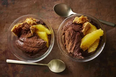 Colin’s chocolate orange mousse with homemade honeycomb
