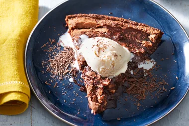 Baked chocolate ricotta pudding