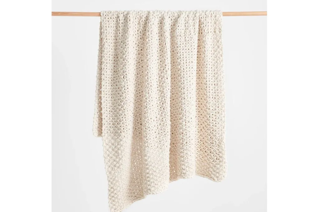 target ivar chunky knit blanket cream on rod