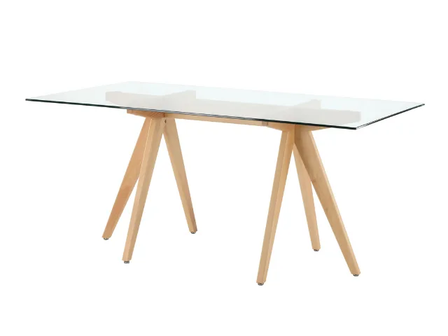 Temple & Webster Rectangular Clear Top 160cm Trestle Dining Table