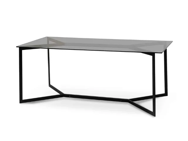 Cannon 1.9m Grey Glass Dining Table