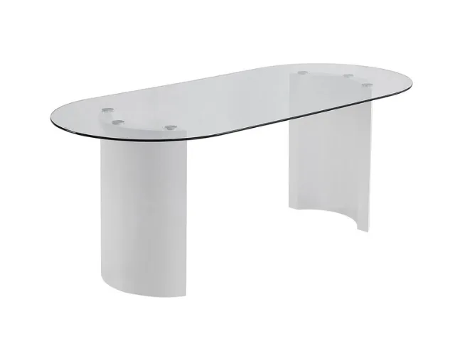 Zora 200cm Tempered Glass Oval Dining Table - Black/White