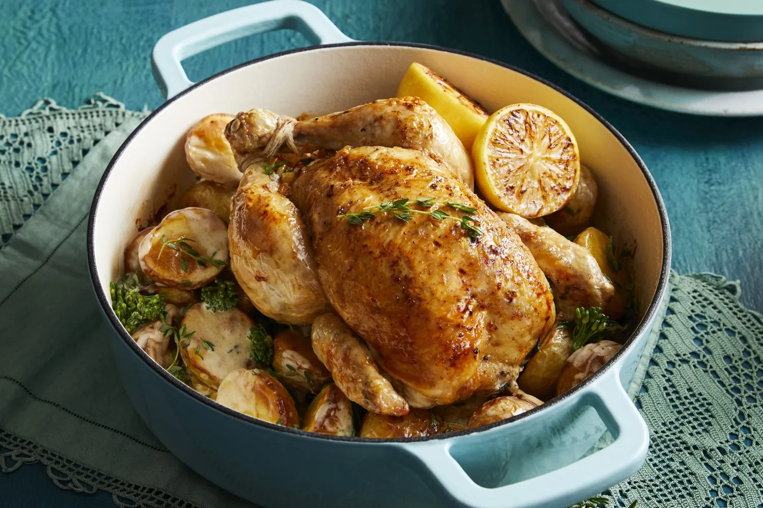 Creamy lemon and thyme chicken pot roast-image