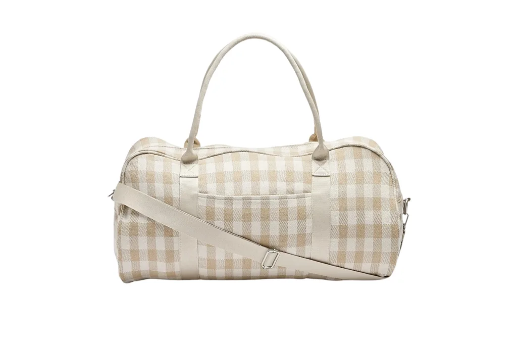Gingham beige duffle bag Target