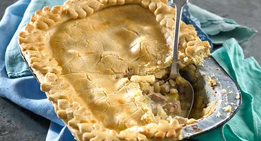 Gluten-free chicken and leek pie