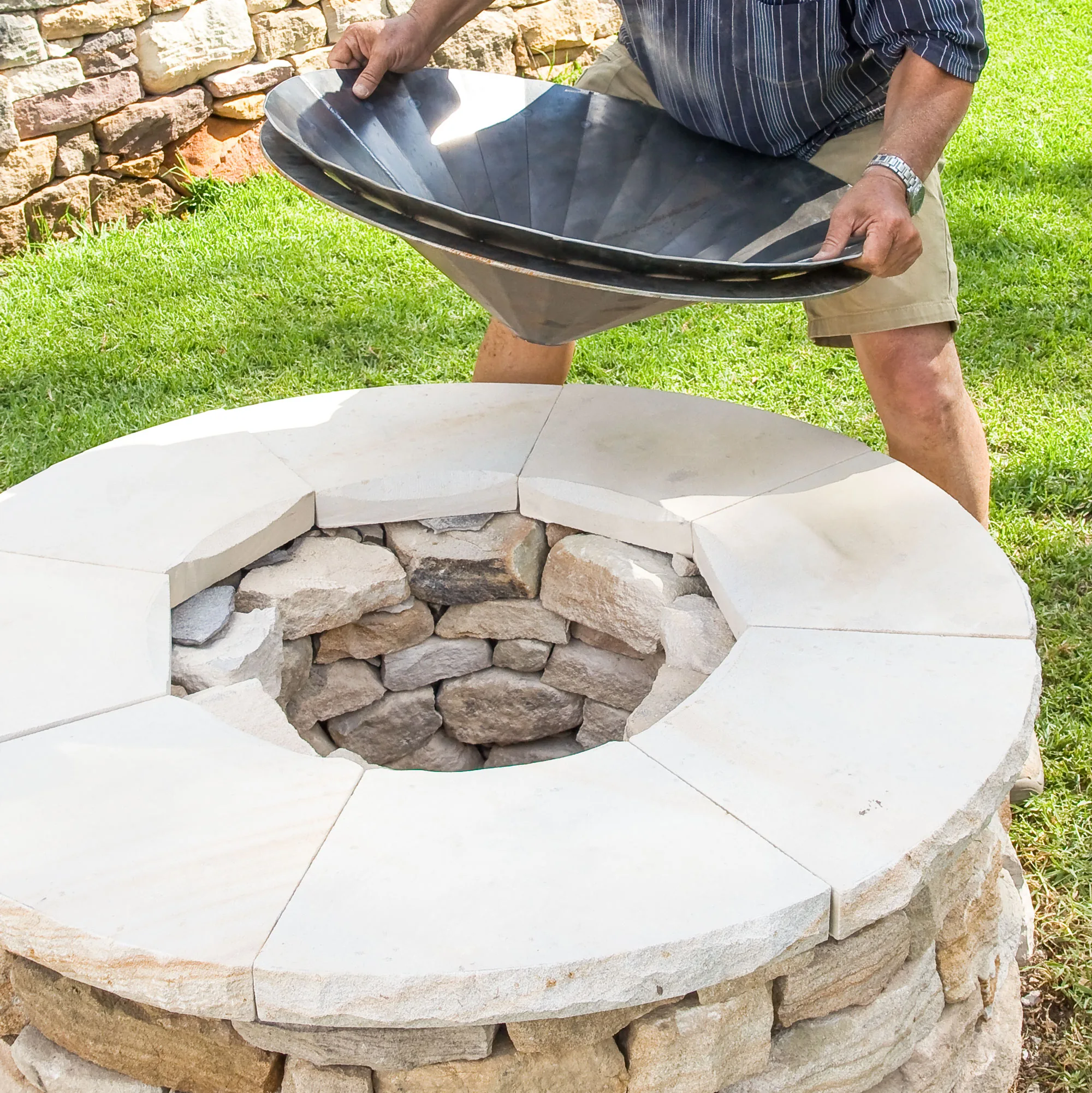 Dry stone fire pit
