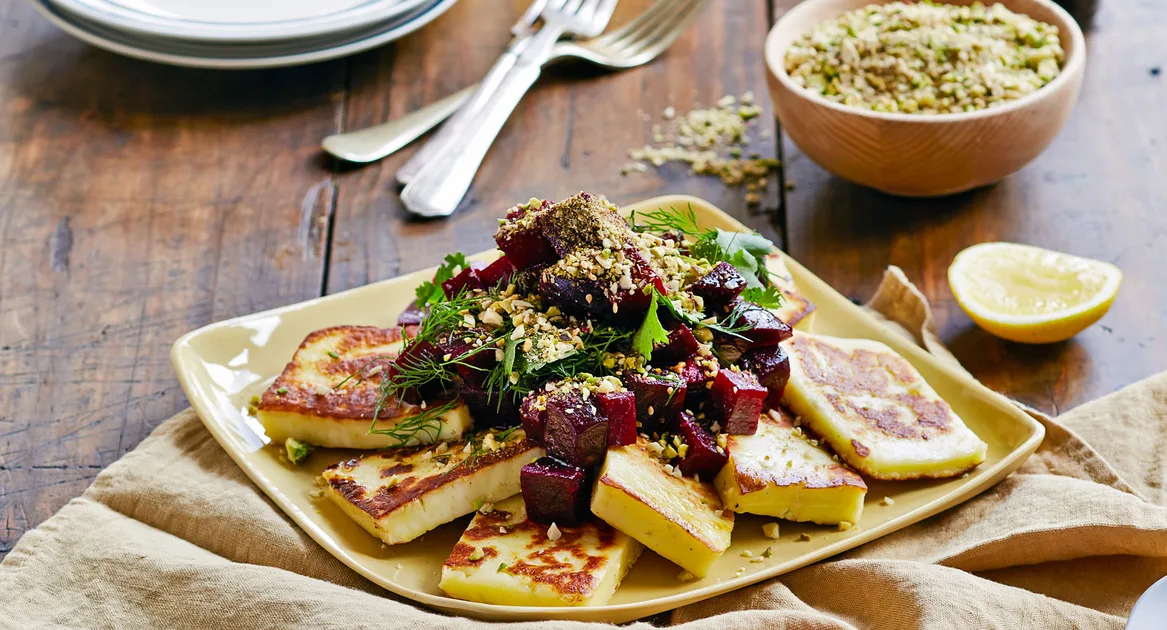 Haloumi with dukkah and beetroot salad - Better Homes &amp; Gardens Australia