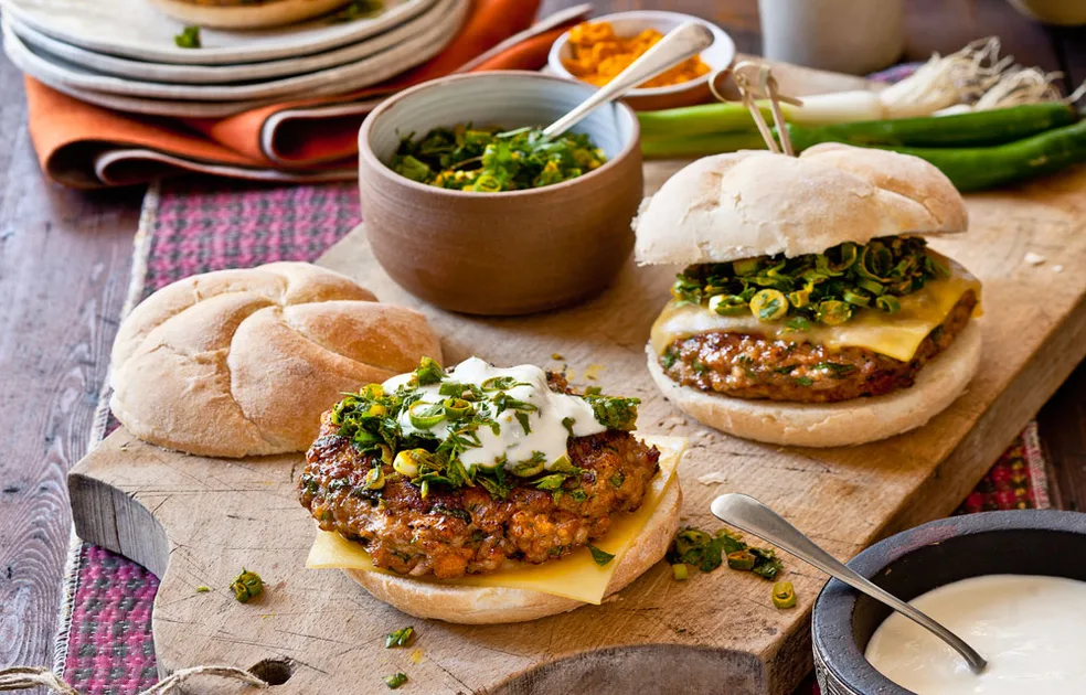 Tandoori chicken burger with spicy Indian salsa - Better Homes & Gardens Australia