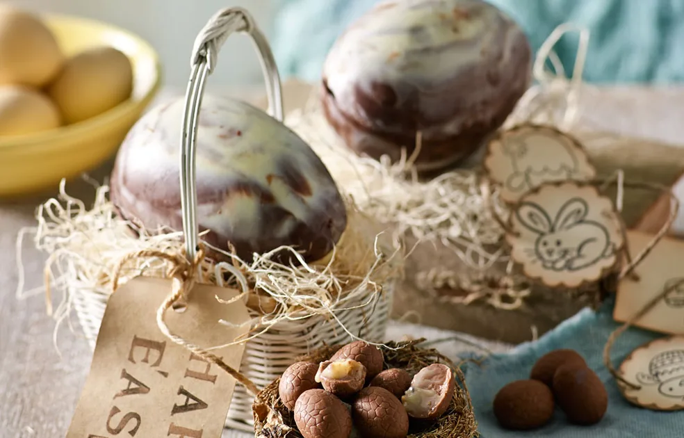 Marbled chocolate Easter eggs with honey-hazelnut filling - Better Homes & Gardens Australia