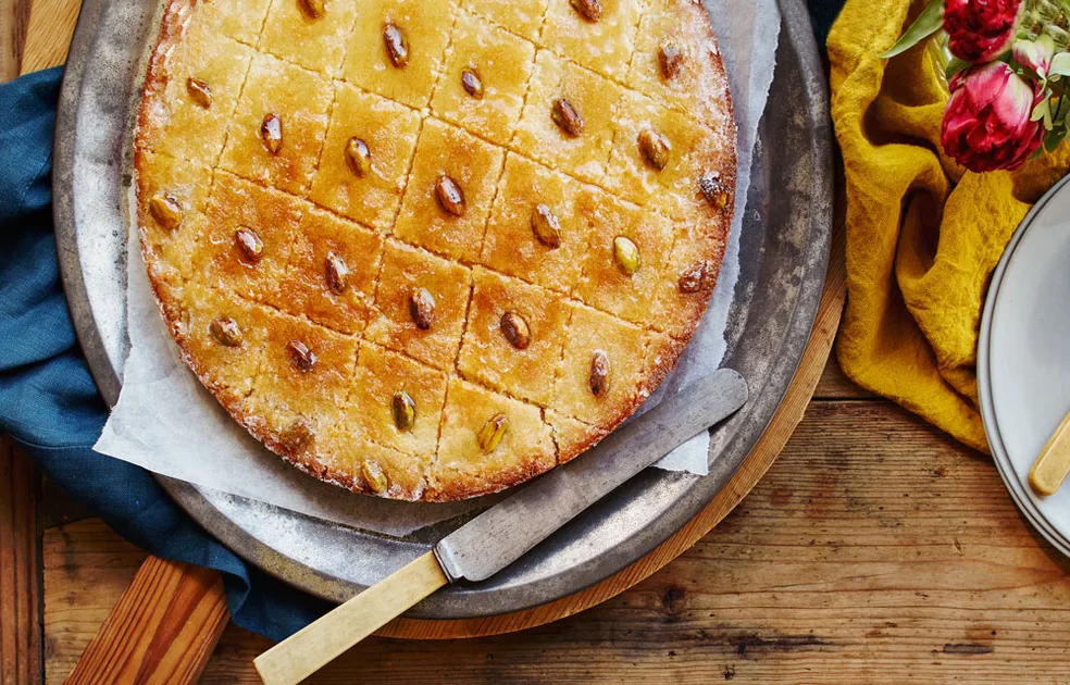 Sticky semolina cake with pistachios and orange blossom water - Better Homes & Gardens Australia