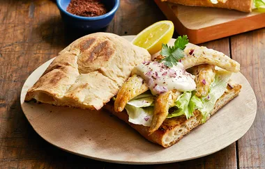 Barbecued fish burger