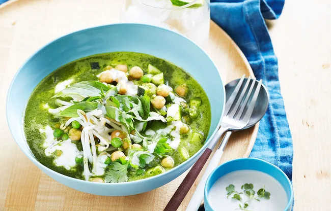 Green curry chickpeas