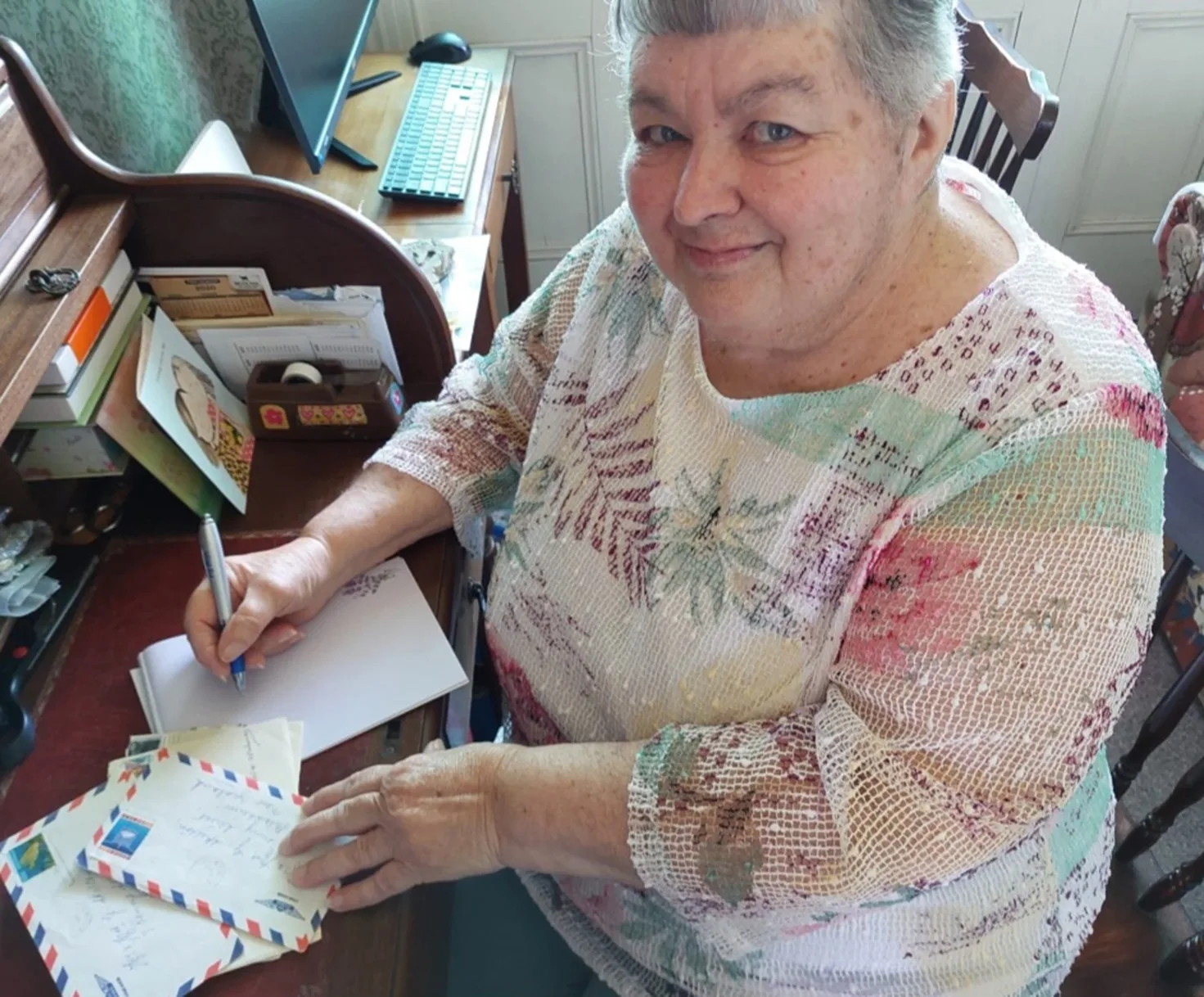 Woman writing a letter