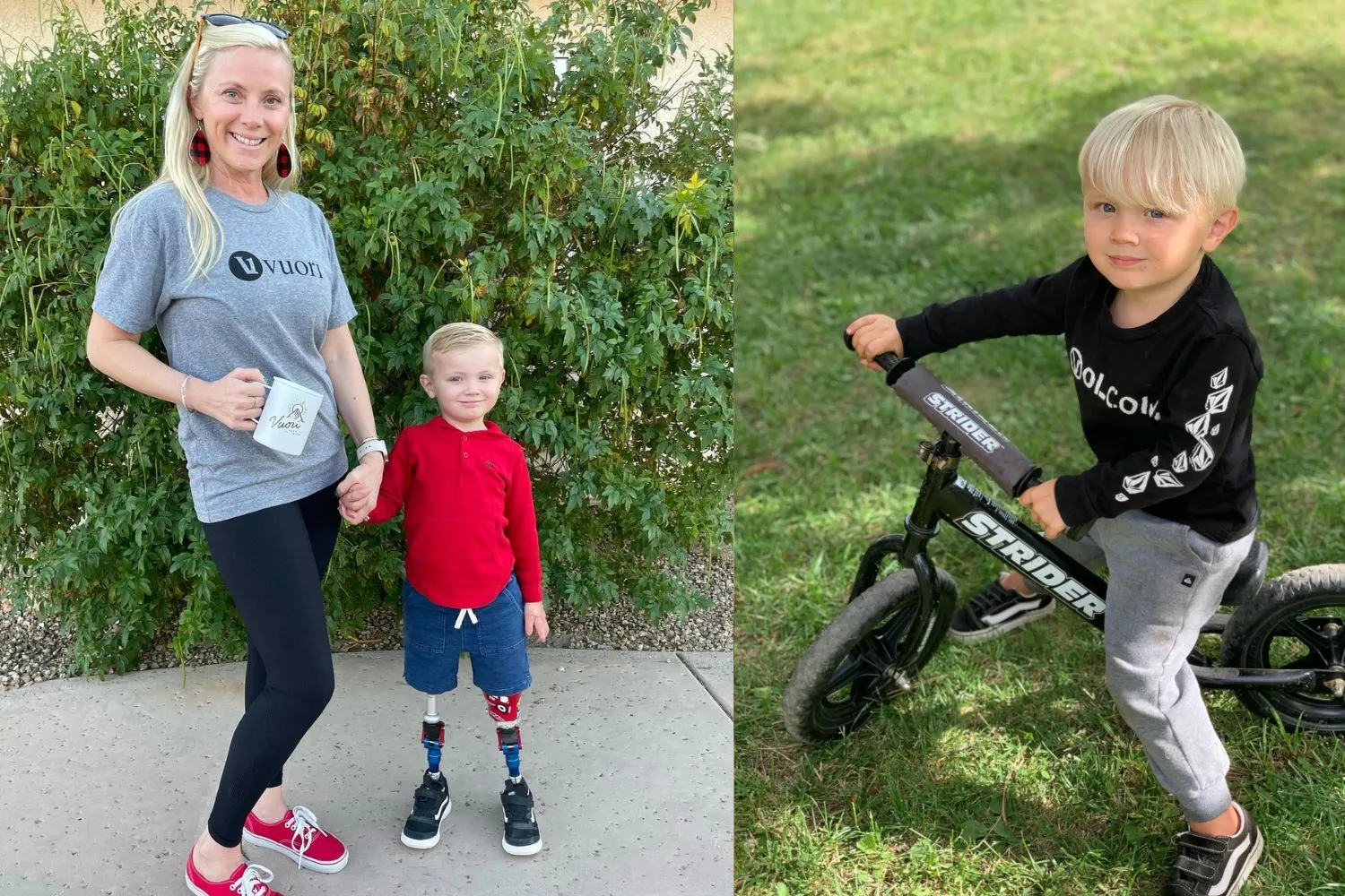 Juliana with her son Beauden who lost both legs to sepsis