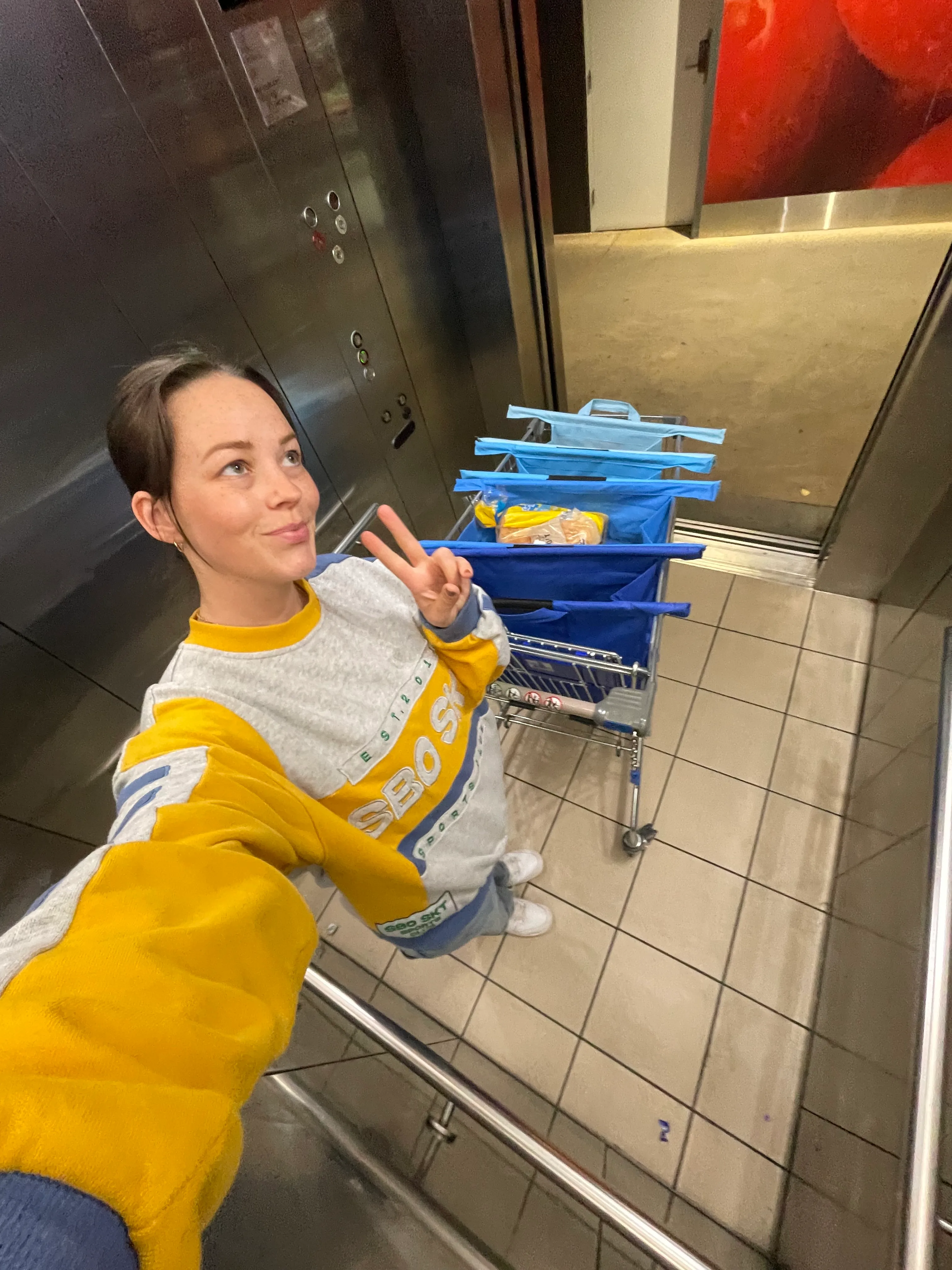 Cassidy Parer with a trolley