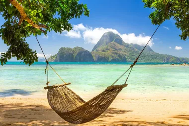 Hammock on a tropical beach