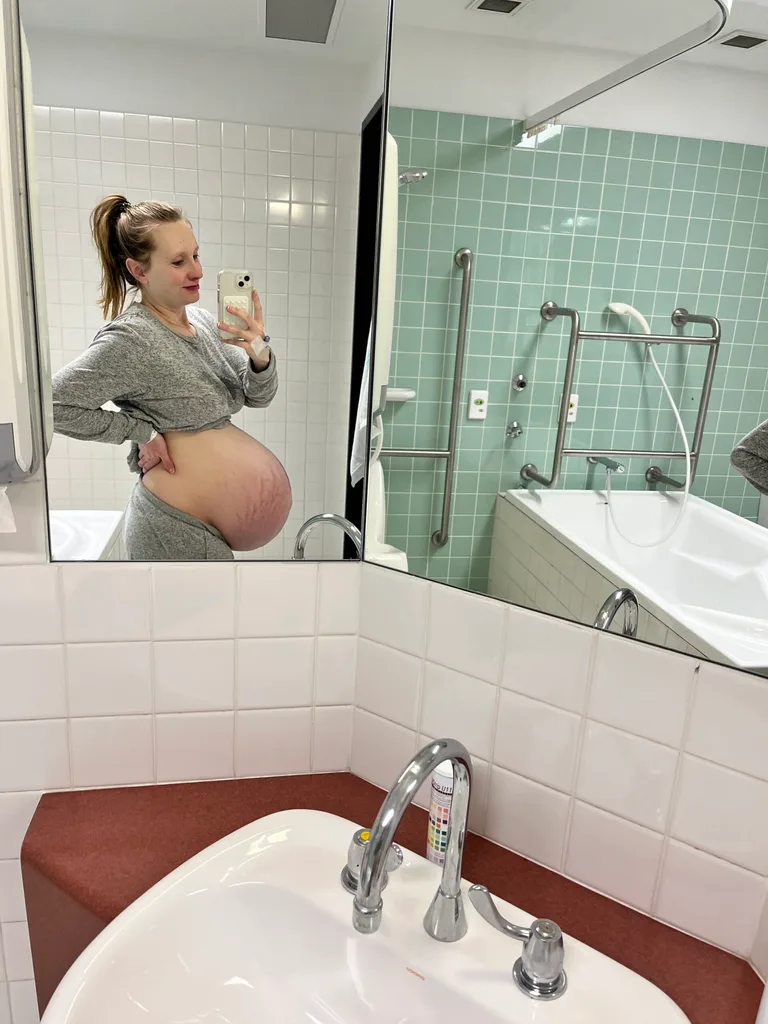 Image of woman pregnant with triplets