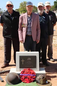 John Brownlie with members of the Headstone Project at Barmera