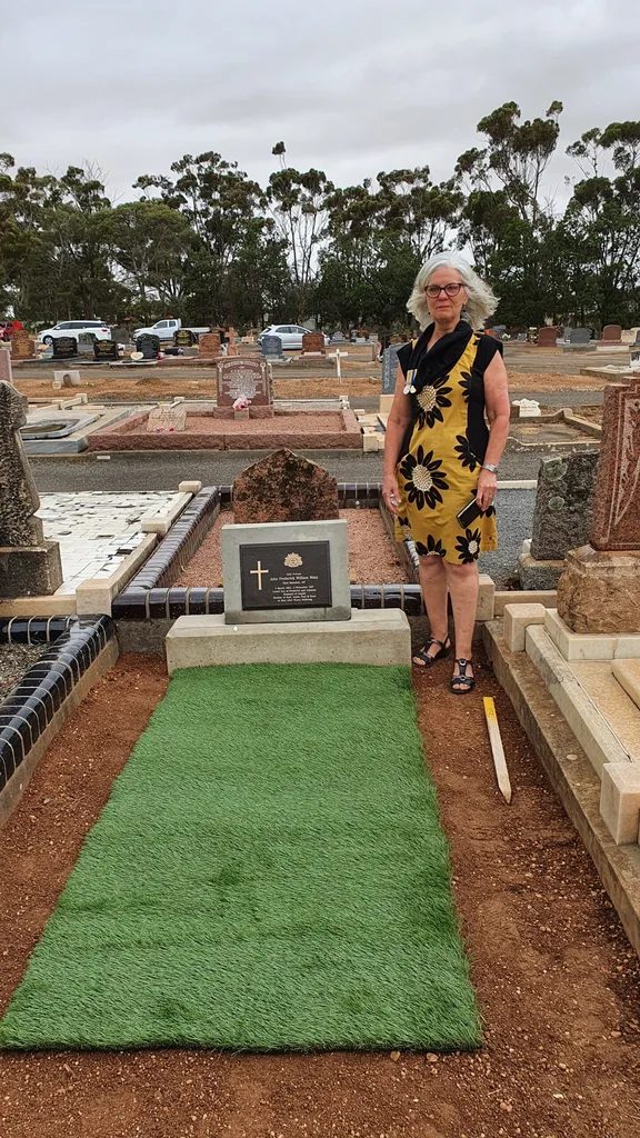 Netta at gravestone