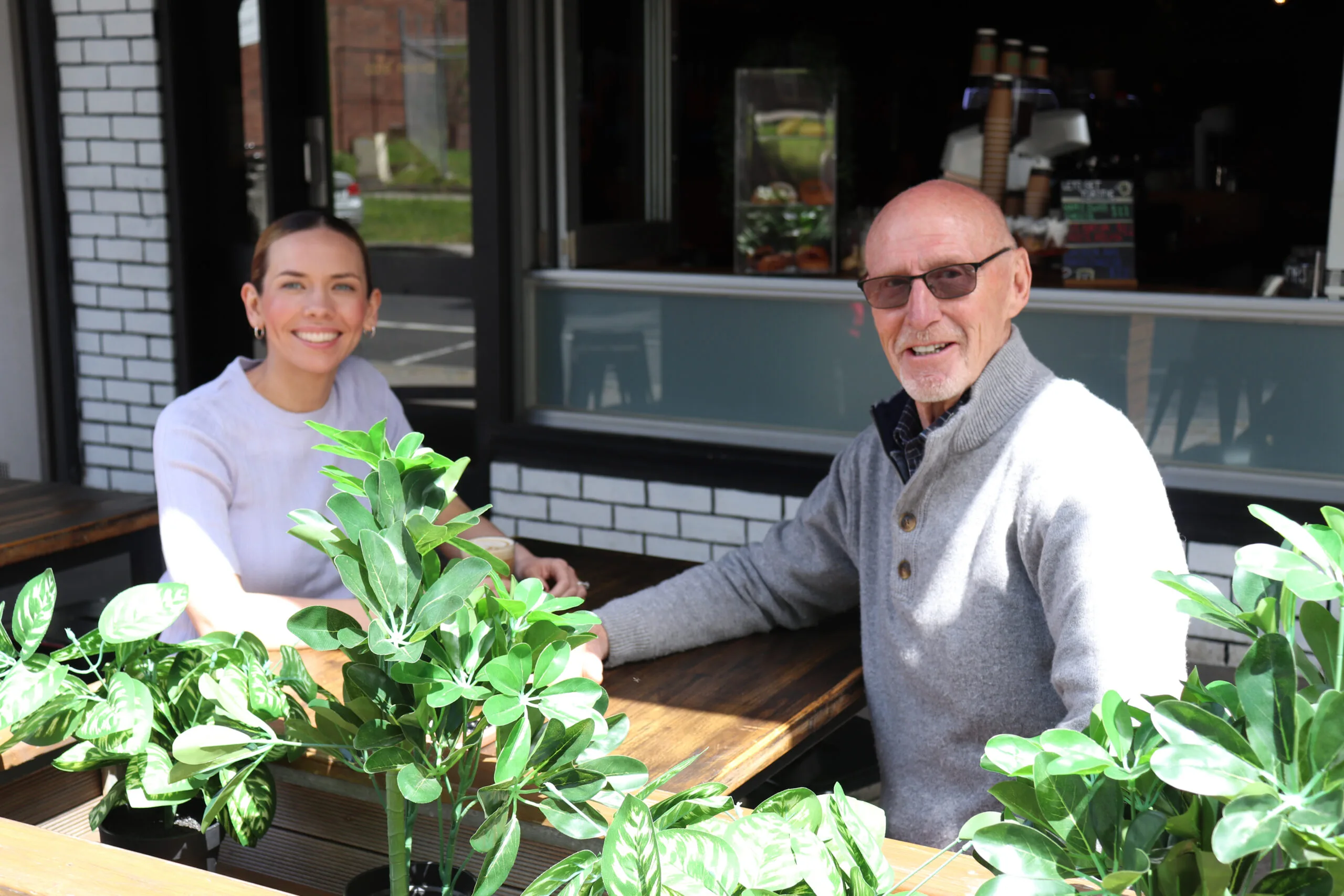 Image of man and woman at the cafe