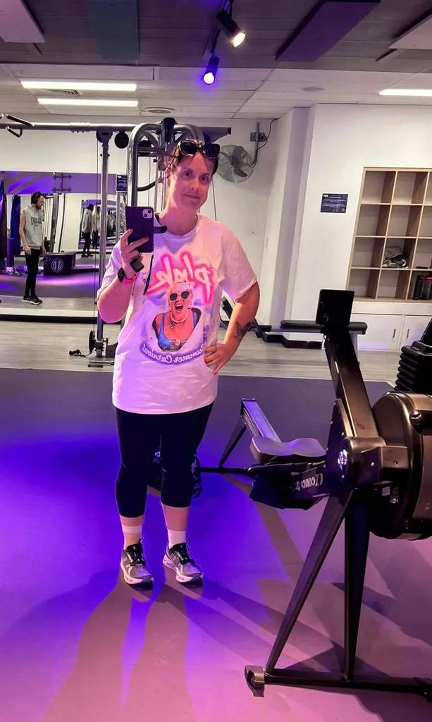 Sarah Parker at the gym after massive weight loss
