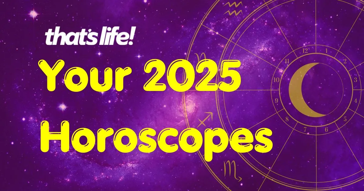 Text on purple and yellow background