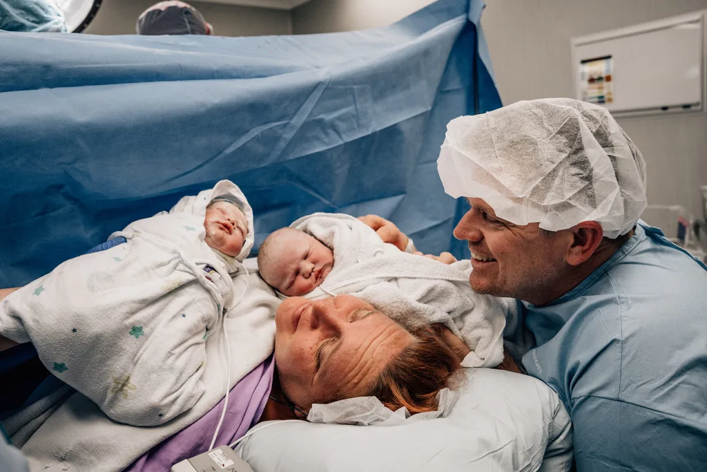 Image of newborns in hospital delivery room