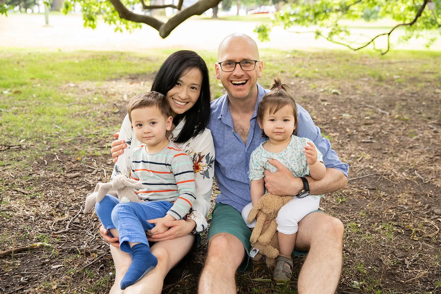 family in a park